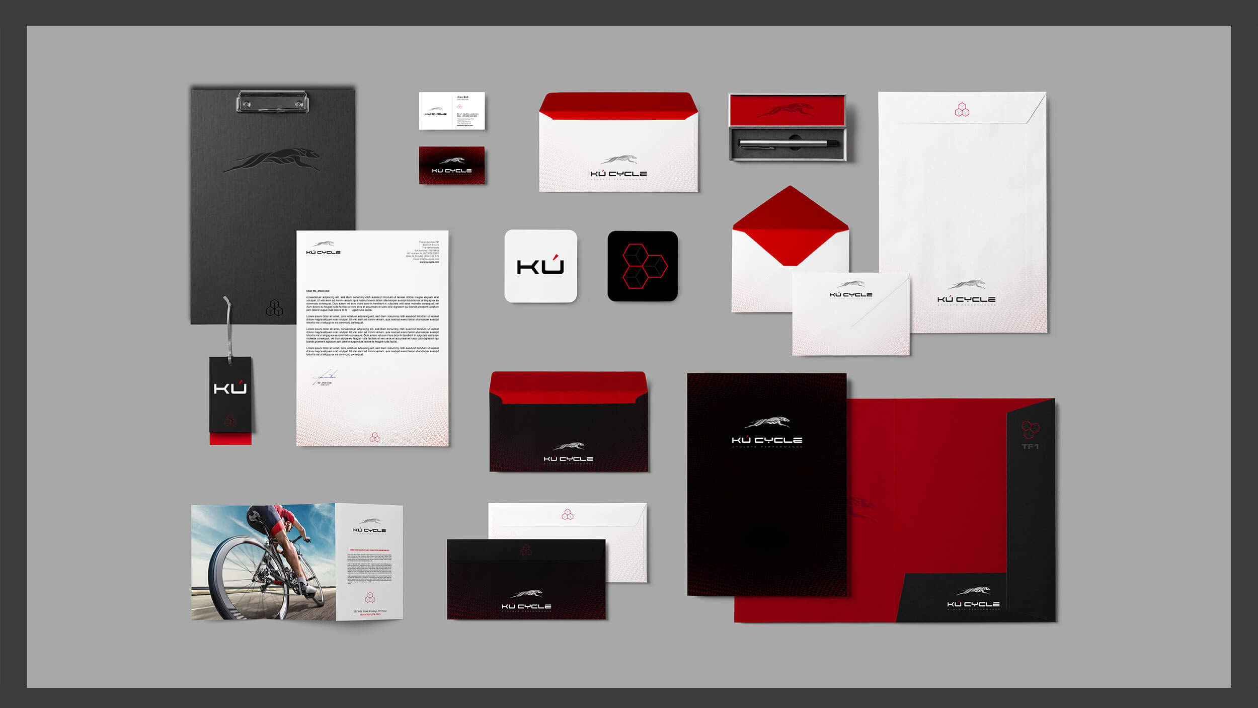 Kú Cycle — stationery system, business cards, envelopes, letterhead