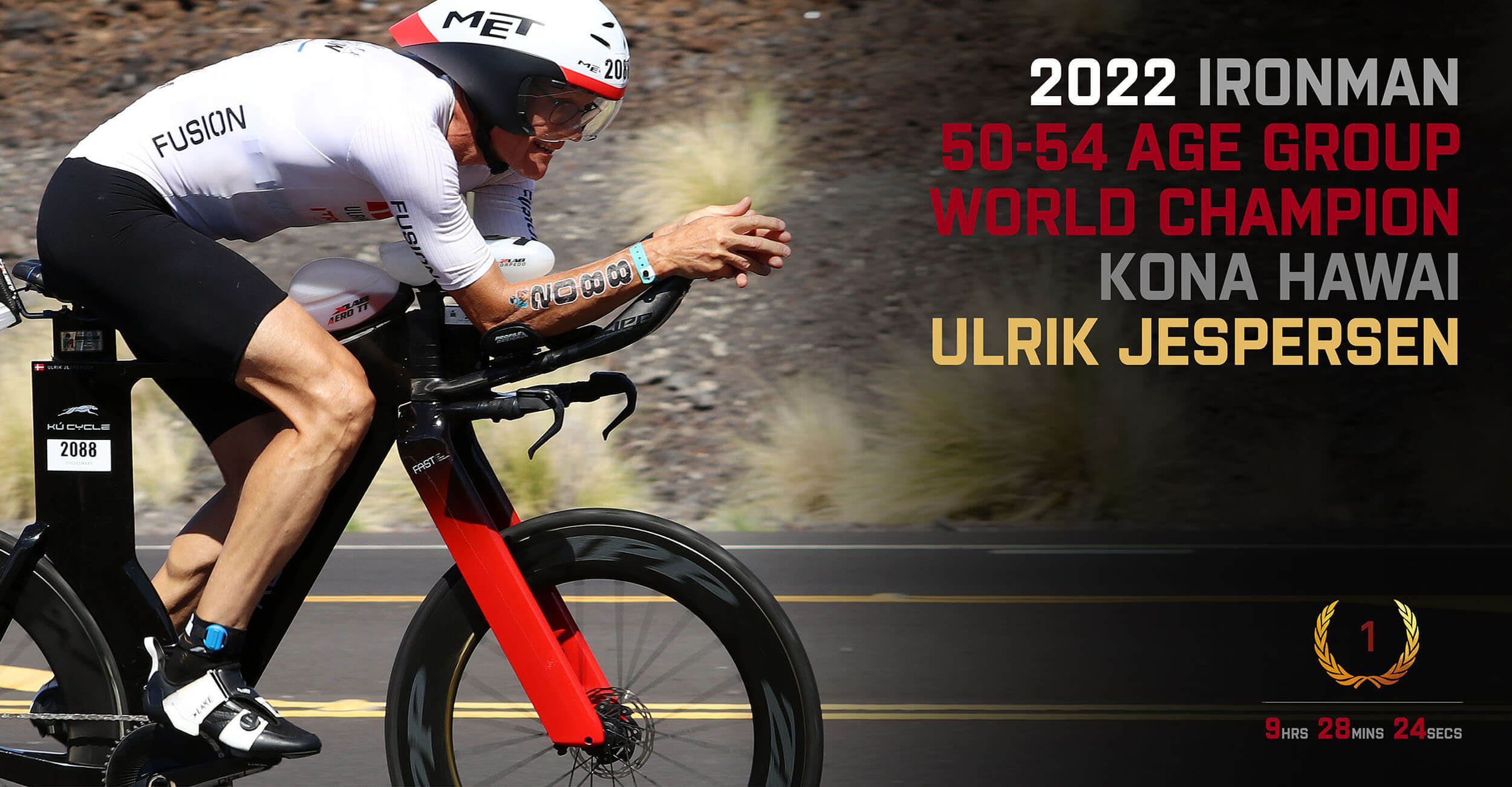 Kú Cycle — 2022 Ironman 50-54 Age Group World Champion, Kona Hawaii, Ulrik Jespersen