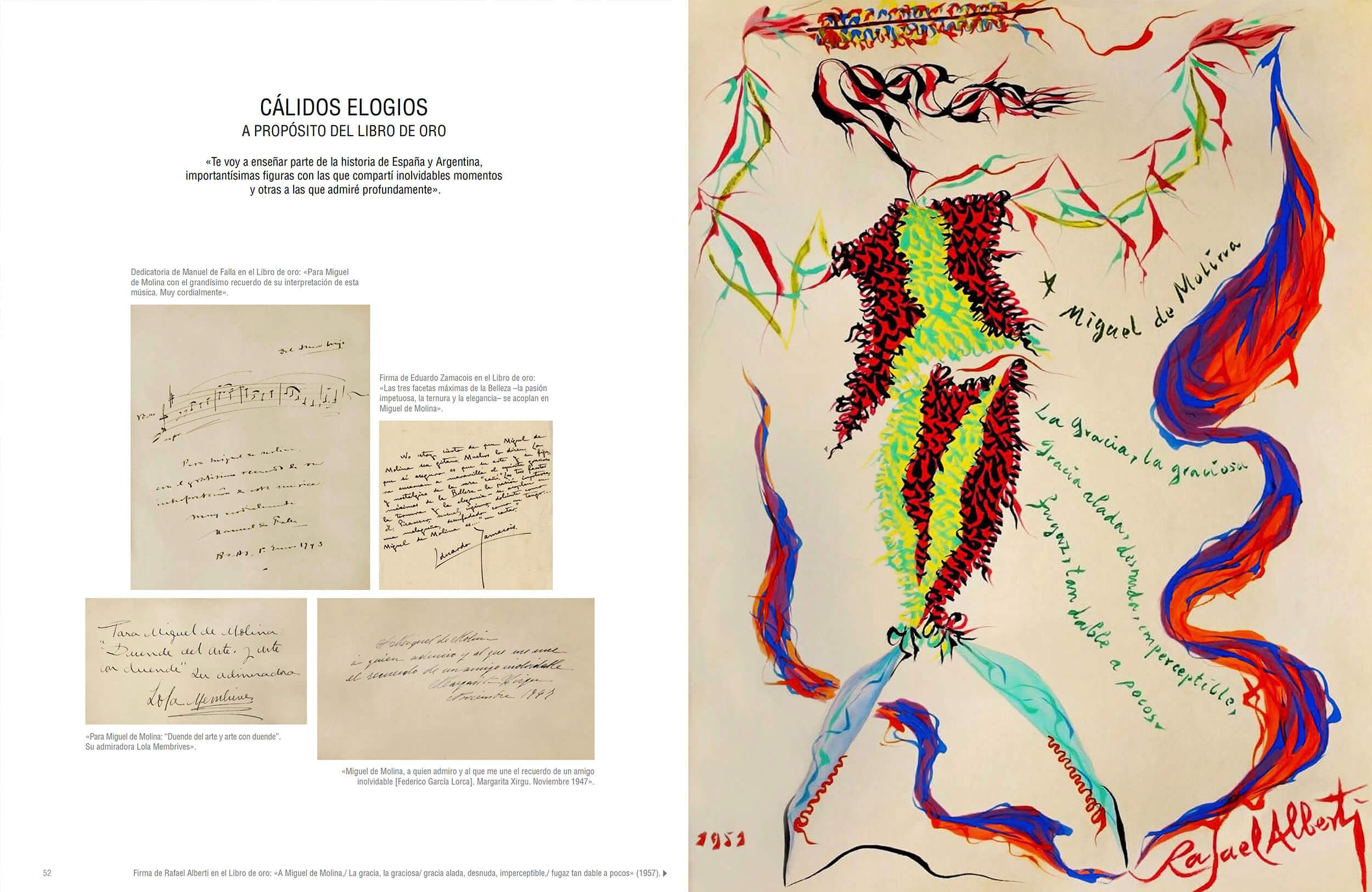 Embrujo — Cálidos Elogios, Libro de Oro dedications spread