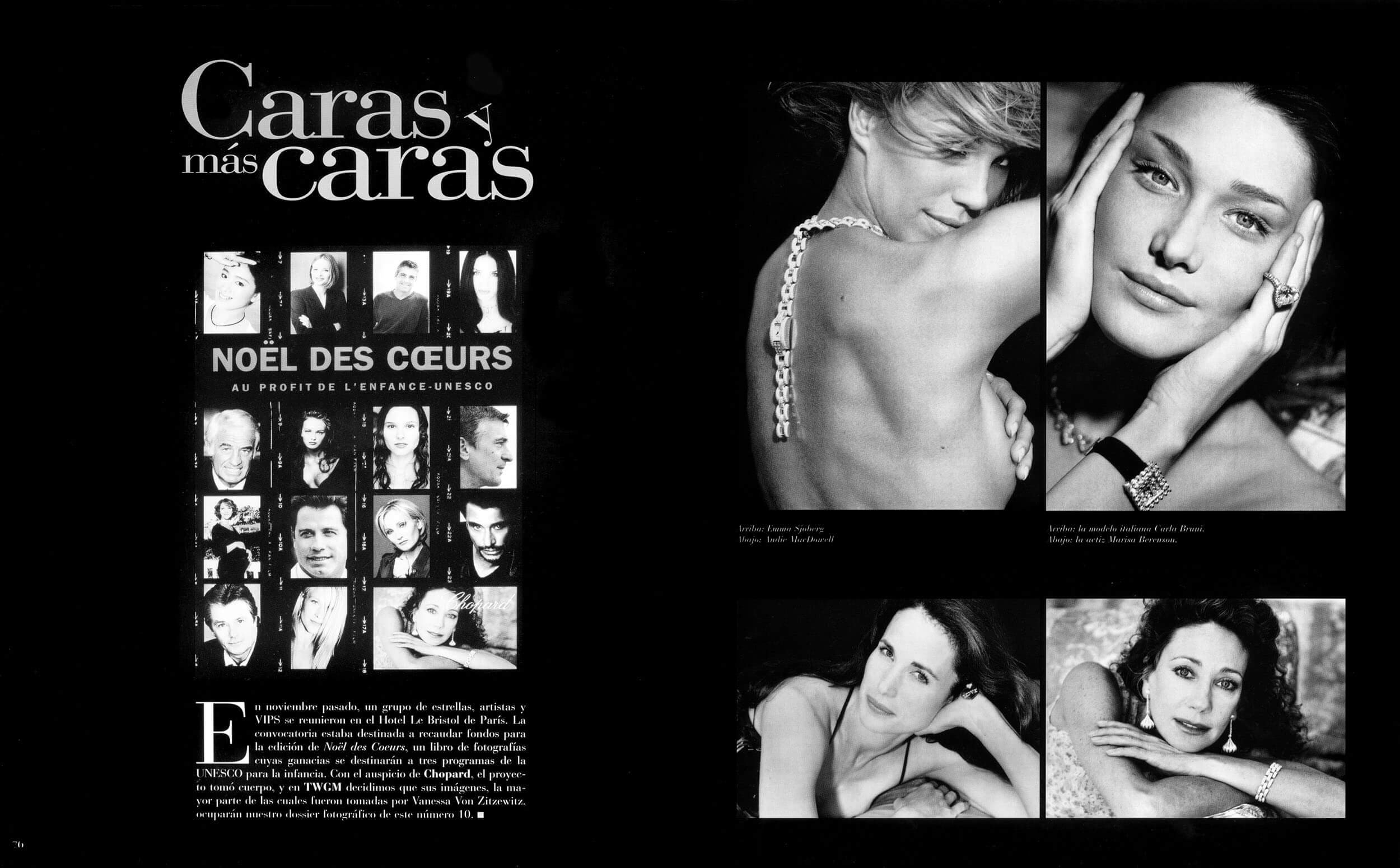 Editorial spread — 'Caras entre caras', portrait feature